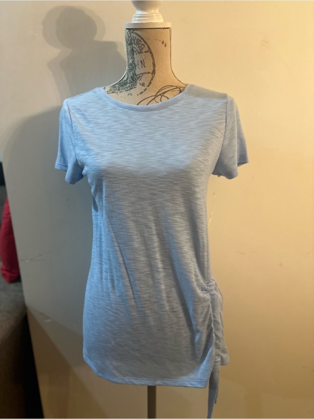 INC International Concepts Light Blue Short Sleeve Side-Tie Tee
